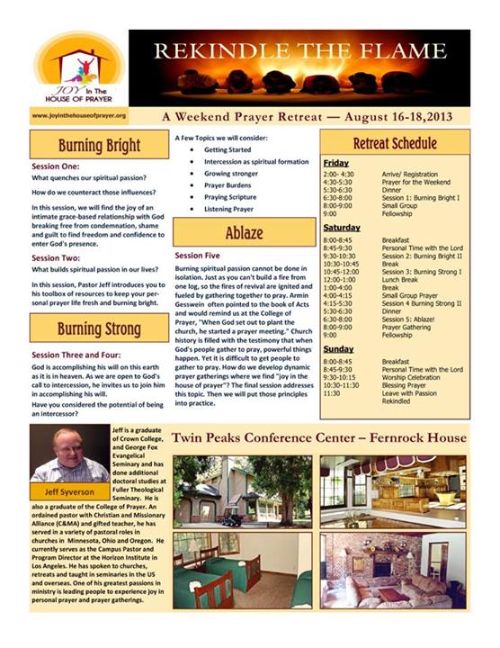 Prayer Retreat Coming Soon!